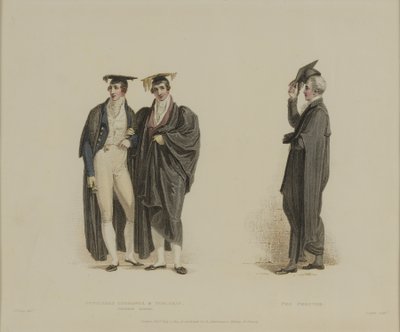 Gentleman Commoner and Nobleman with Pro Proctor, engraved by J. Agar, published in R. Ackermann